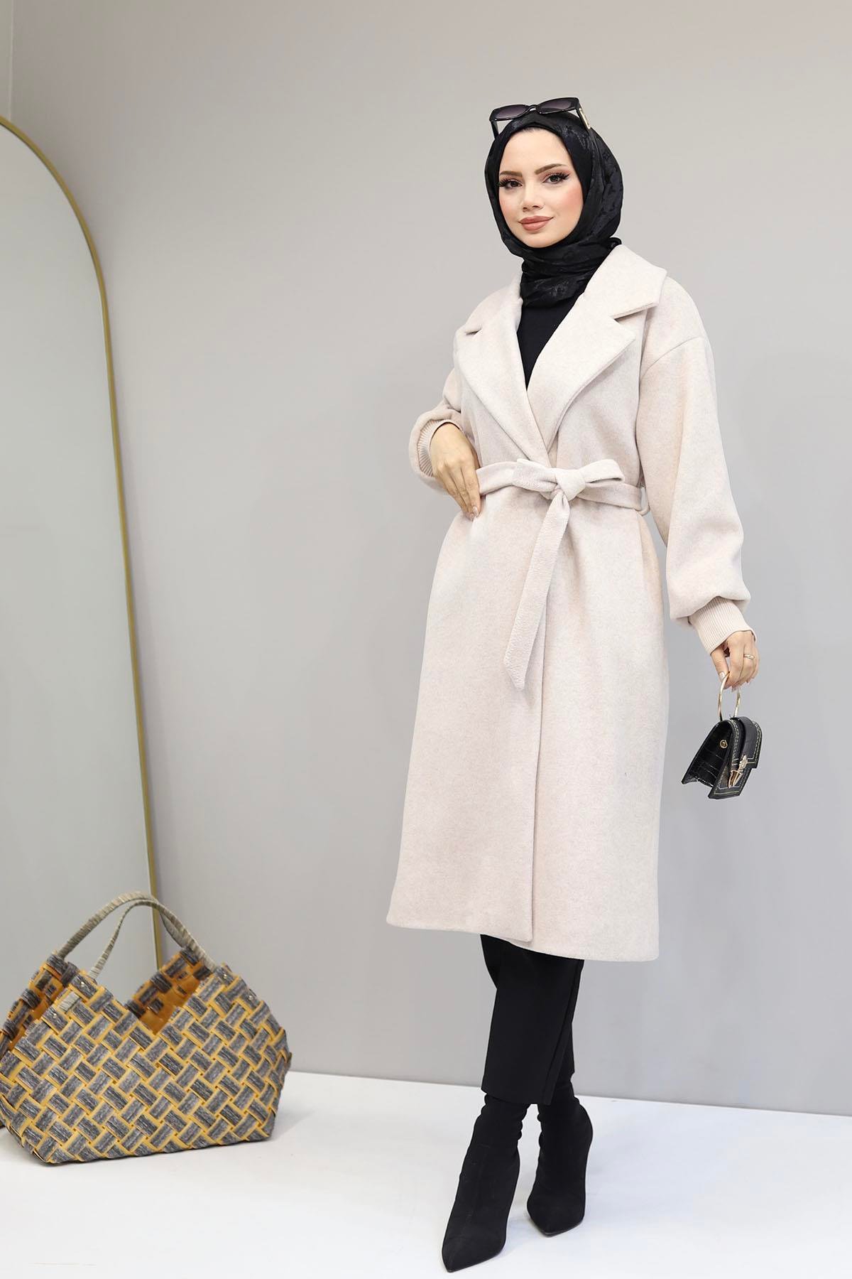 Kaşmir Premium Astarlı Oversize Kaban-TAŞ