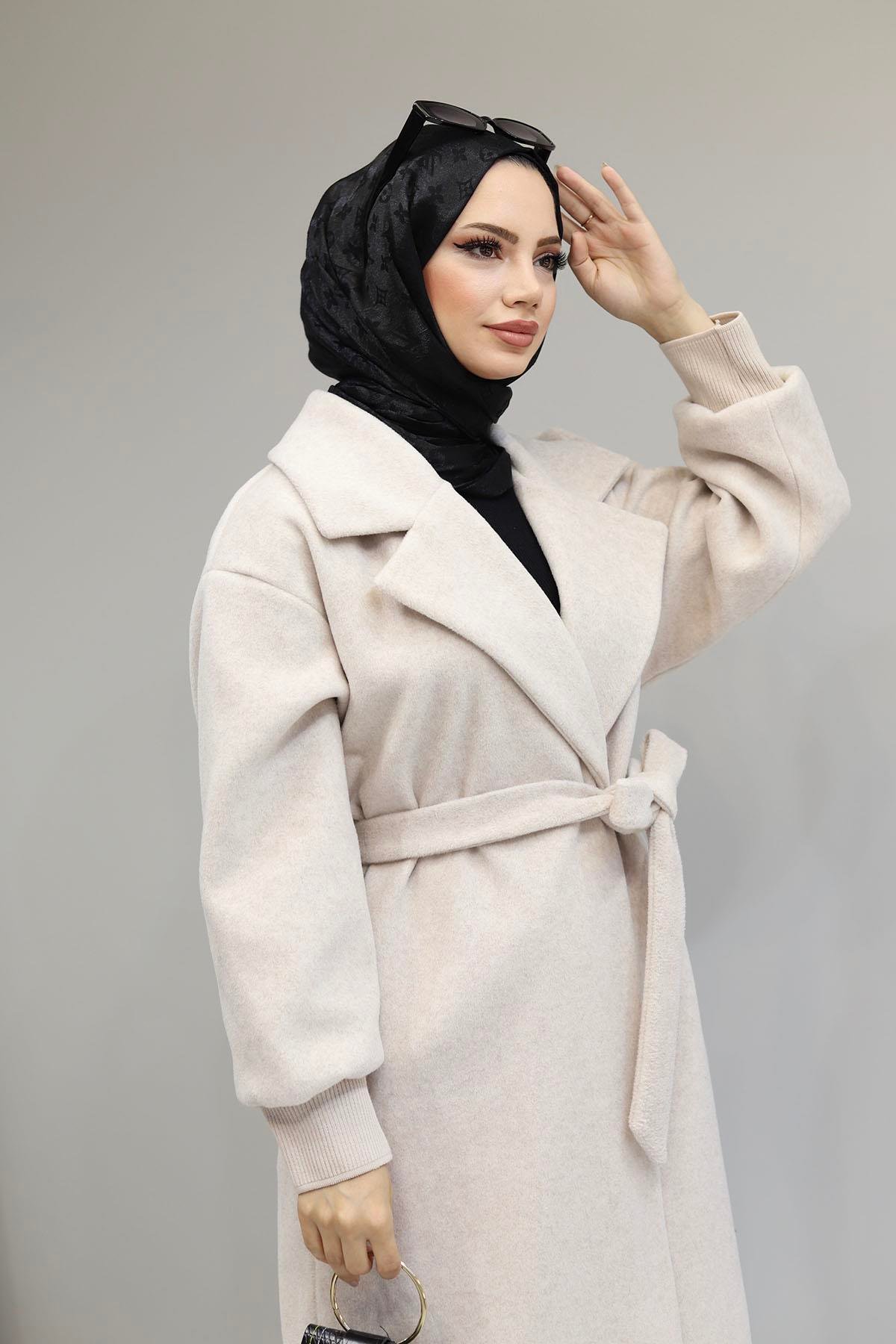 Kaşmir Premium Astarlı Oversize Kaban-TAŞ