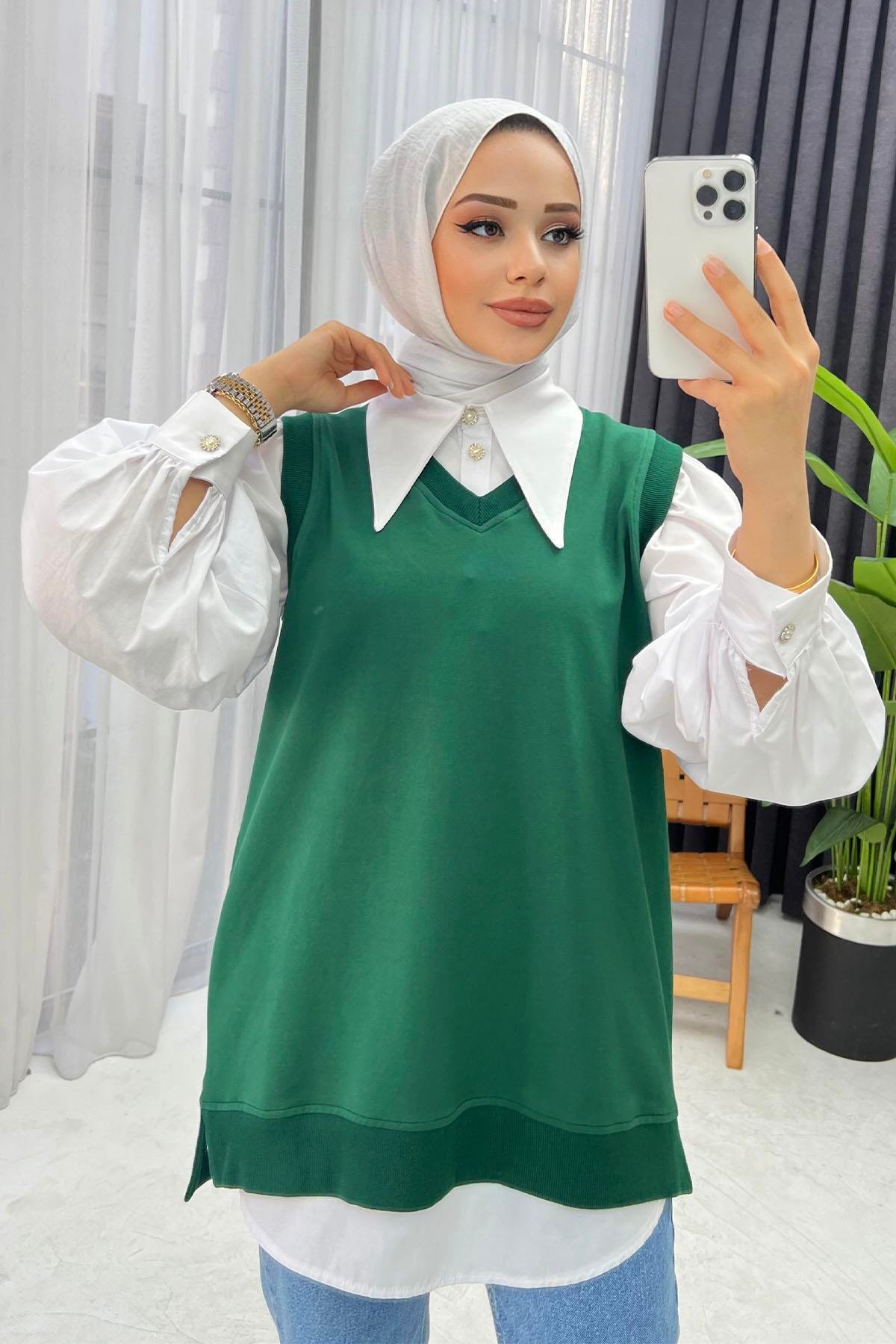 Spor Basıc Süveter-ZÜMRÜT YEŞİL