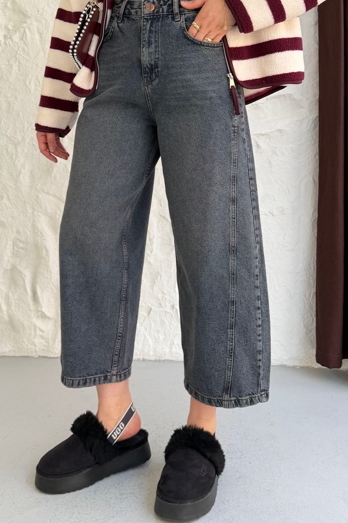 Tinted Yıkamalı Denim Jean Pantolon-ANTRASİT