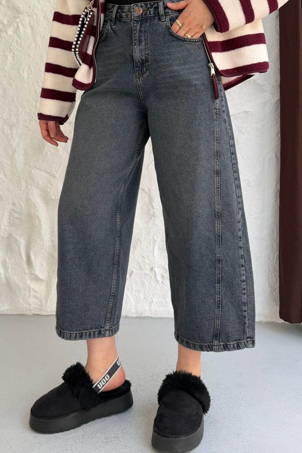 Tinted Yıkamalı Denim Jean Pantolon-ANTRASİT