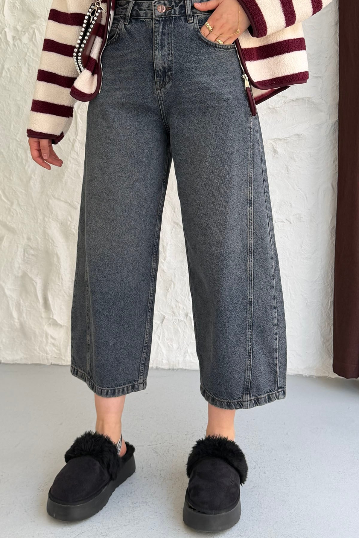 Tinted Yıkamalı Denim Jean Pantolon-ANTRASİT