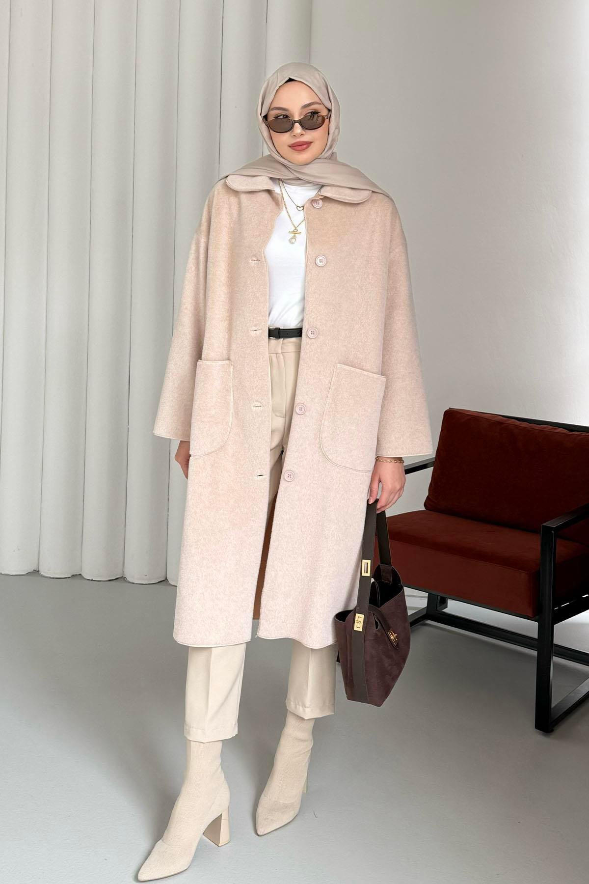Torba Cepli Bebe Yaka Oversize Kaban-TAŞ