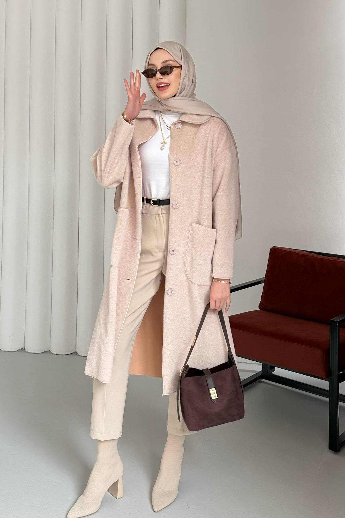 Torba Cepli Bebe Yaka Oversize Kaban-TAŞ