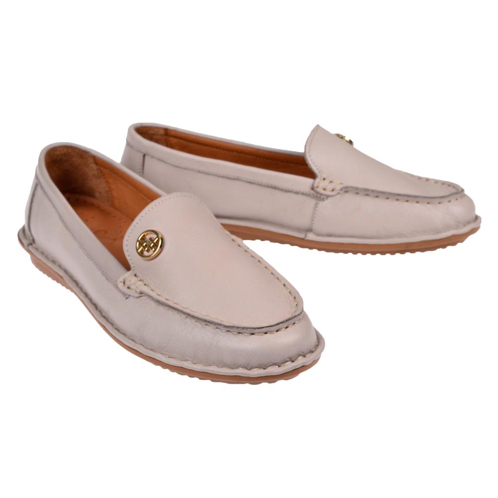 Beety %100 Deri Comfort Kadın Babet BEE-228   SİLVER