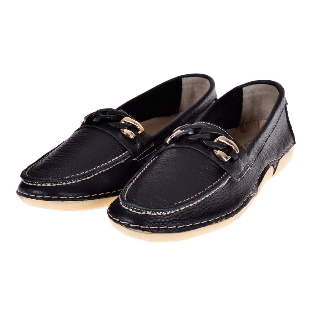 Beety Hakiki Deri Comfort Kadın Babet BEE-173   SİYAH