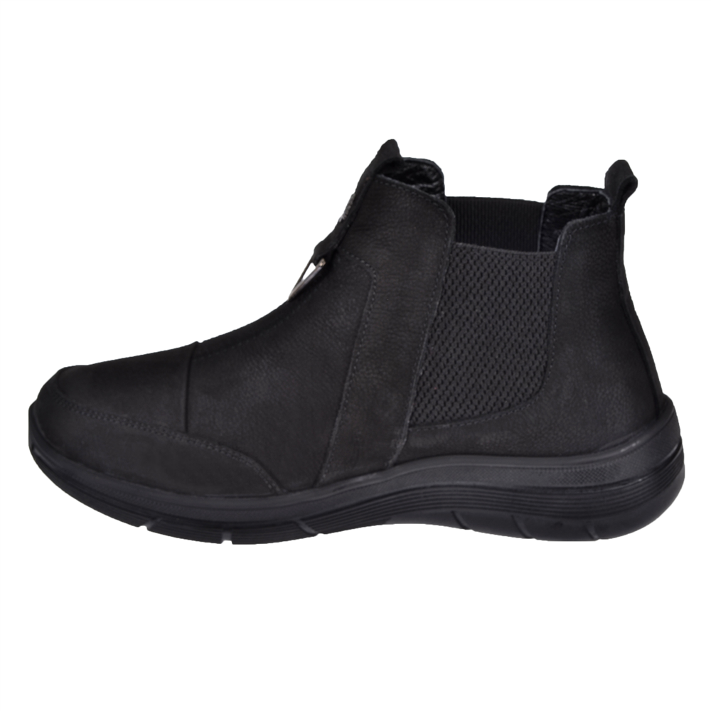Beety Hakiki Deri Lastikli Comfort Kadın Bot BEE-018 SİYAH NUBUK