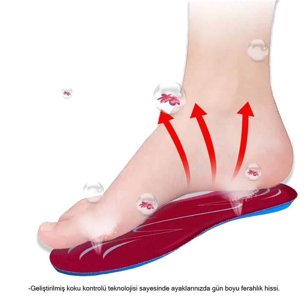 Blue Gel Memory Foam, Darbe Emici, Yumuşak, Kadın Sneaker Tabanlığı 186-MW-