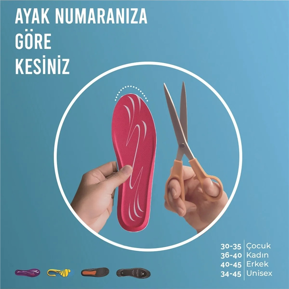 Blue Gel Memory Foam, Darbe Emici, Yumuşak, Kadın Sneaker Tabanlığı 186-MW-