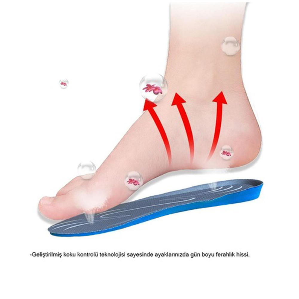 Blue Gel Yumuşak Memory Foam, Sneaker İçin Erkek Tabanlık 186-MM   STANDART