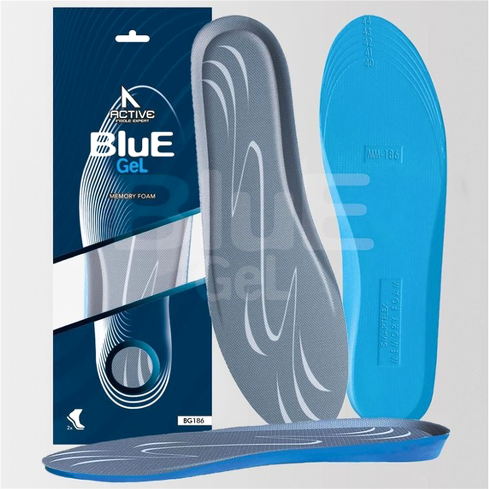 Blue Gel Yumuşak Memory Foam, Sneaker İçin Erkek Tabanlık 186-MM   STANDART