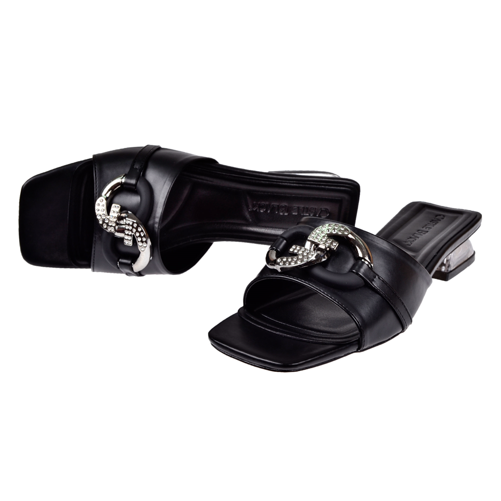 Castle Black Abiye 3 Cm Topuklu Kadın Terlik CB-35832 SİYAH