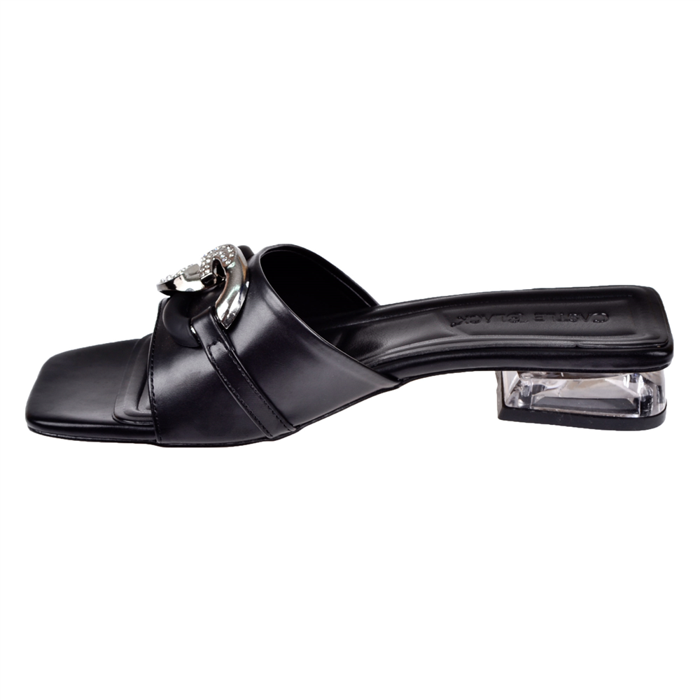 Castle Black Abiye 3 Cm Topuklu Kadın Terlik CB-35832 SİYAH