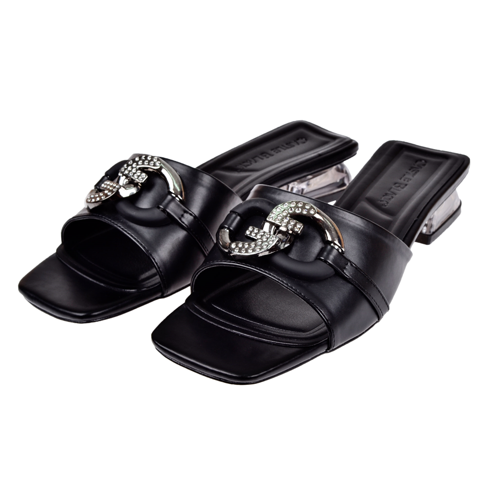 Castle Black Abiye 3 Cm Topuklu Kadın Terlik CB-35832 SİYAH
