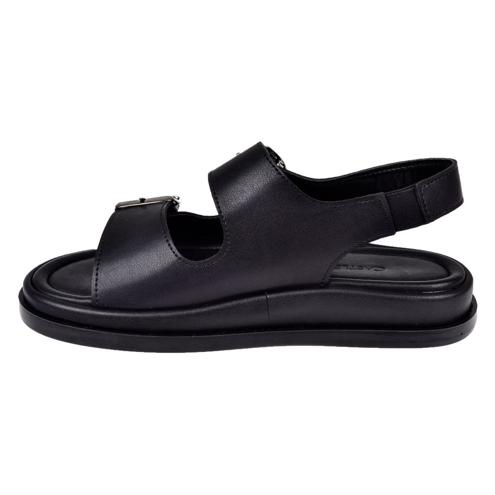 Castle Black Çift Tokalı Kadın Sandalet CB-35176 SİYAH