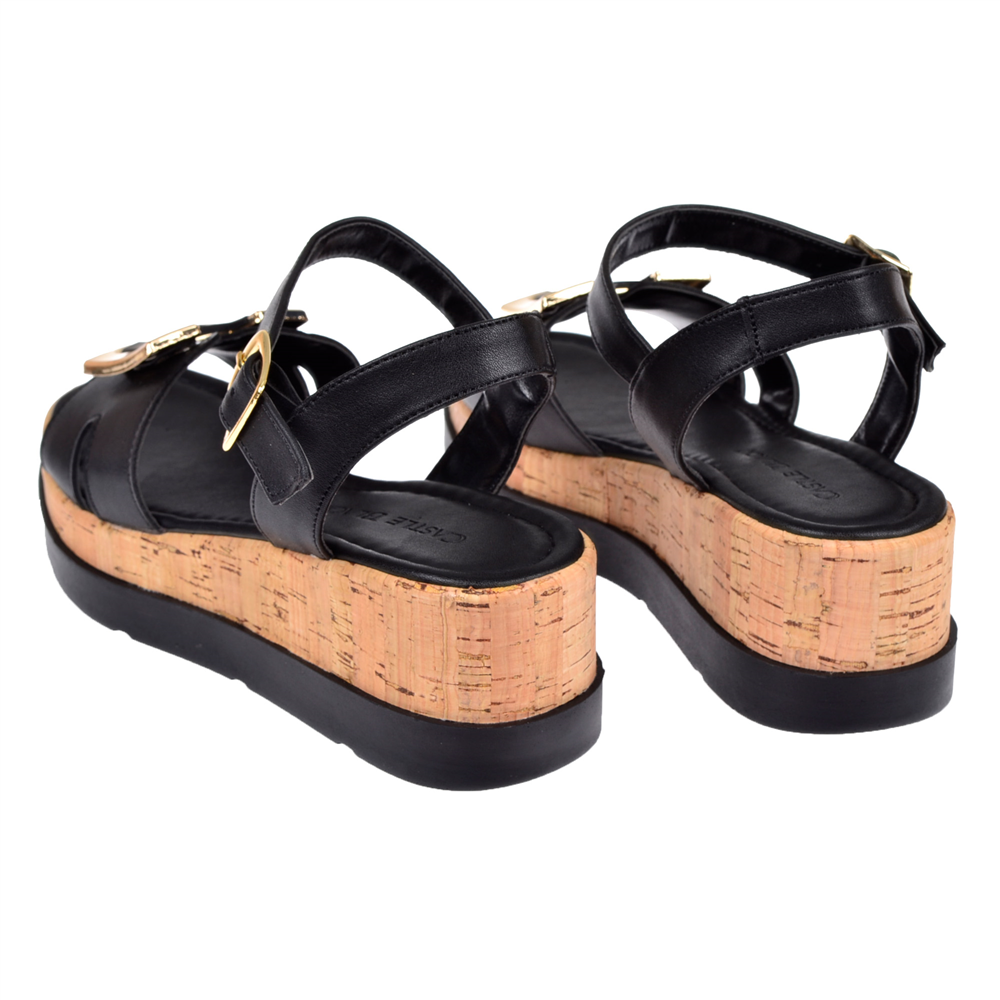 Castle Black Dolgu Taban Kadın Sandalet CB-35182 SİYAH