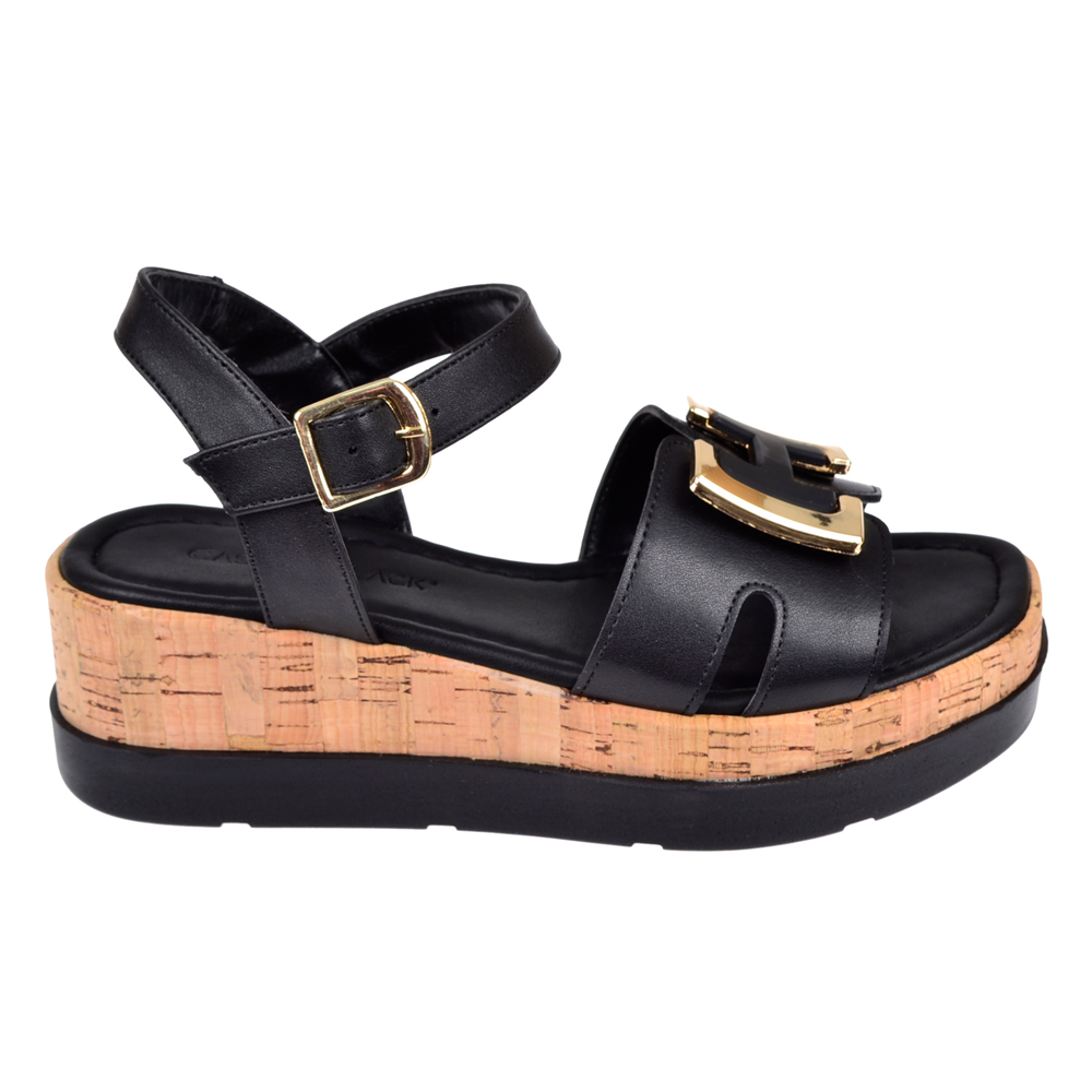 Castle Black Dolgu Taban Kadın Sandalet CB-35182 SİYAH