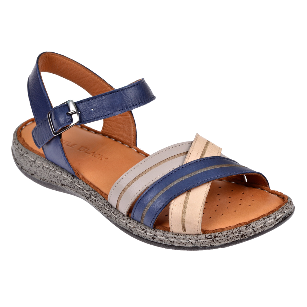 Castle Black Hakiki Deri Comfort Kadın Sandalet CB-22382 LACİ MULTİ