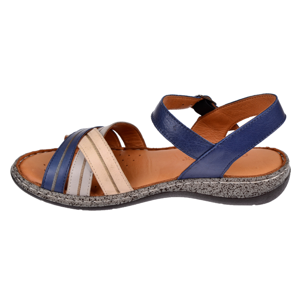 Castle Black Hakiki Deri Comfort Kadın Sandalet CB-22382 LACİ MULTİ