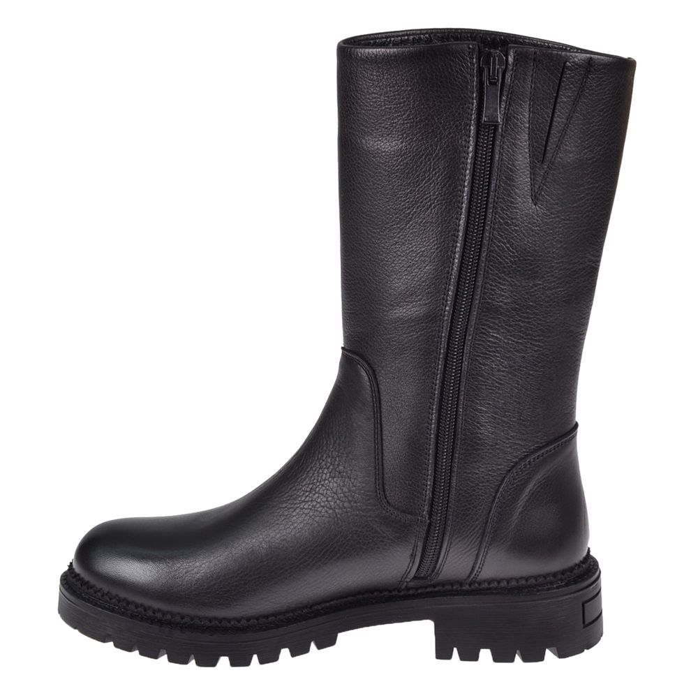 Castle Black Hakiki Deri Kadın Bot SK-52686 SİYAH