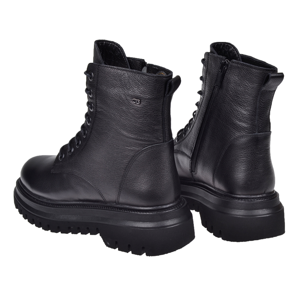 Castle Black Hakiki Deri Kadın Bot SK-27400 SİYAH