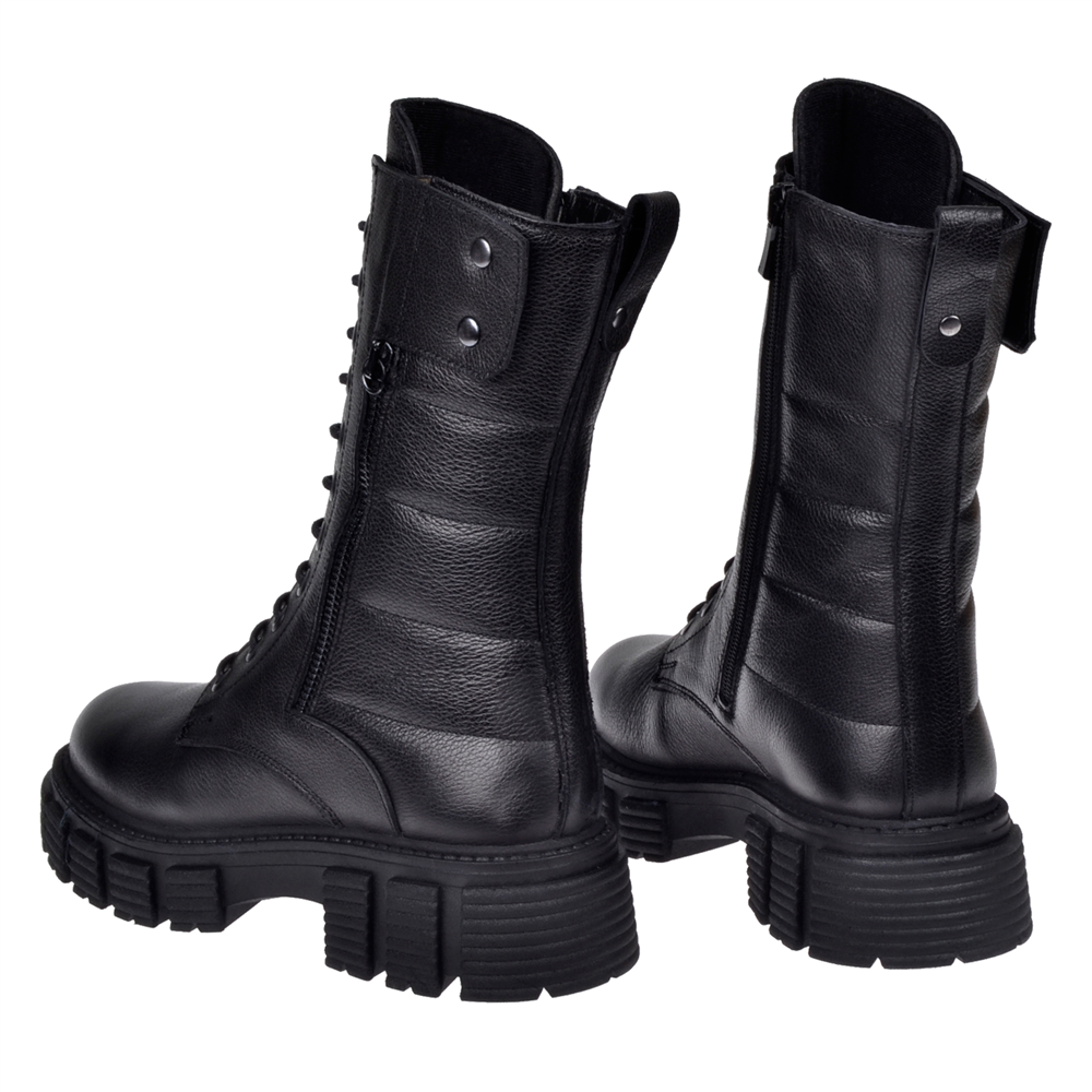 Castle Black Hakiki Deri Postal Kadın Bot SK-36871 SİYAH