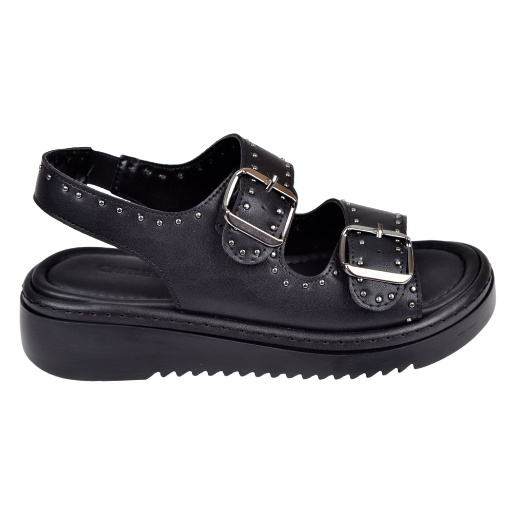 Castle Black Üstten Tokalı Kadın Sandalet CB-35169 SİYAH