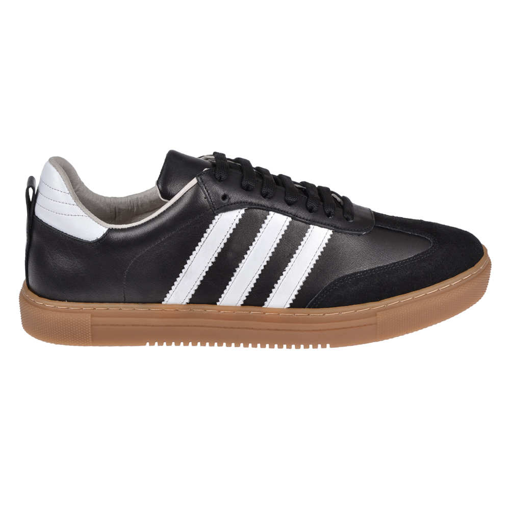 Floor Hakiki Deri Erkek Spor Ayakkabı Sneaker MAK-3030M SİYAH BEYAZ