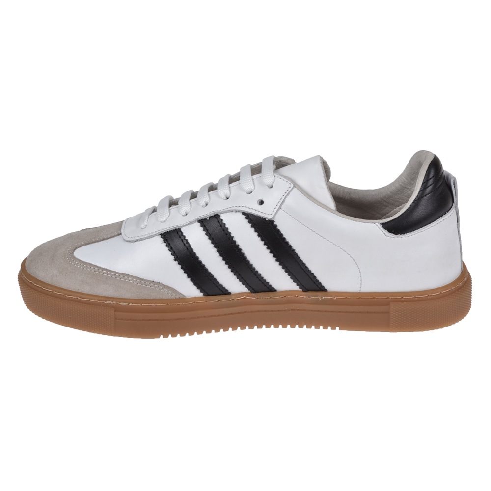 Floor Hakiki Deri Erkek Spor Ayakkabı Sneaker MAK-3030M BEYAZ SİYAH