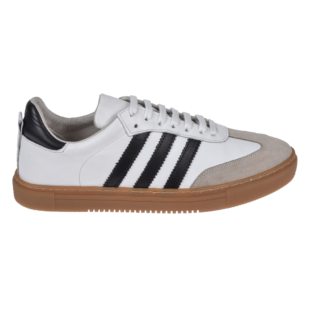 Floor Hakiki Deri Erkek Spor Ayakkabı Sneaker MAK-3030M BEYAZ SİYAH