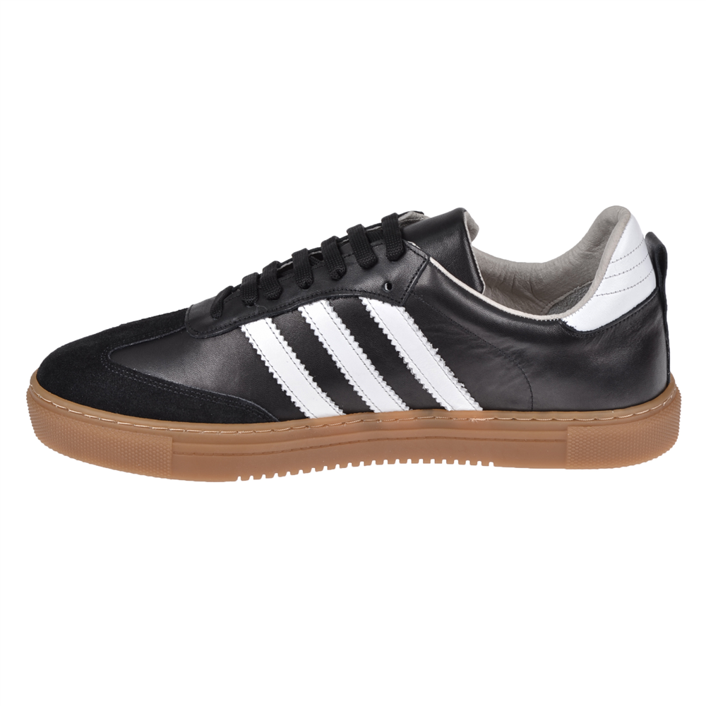 Floor Hakiki Deri Erkek Spor Ayakkabı Sneaker MAK-3030M SİYAH BEYAZ
