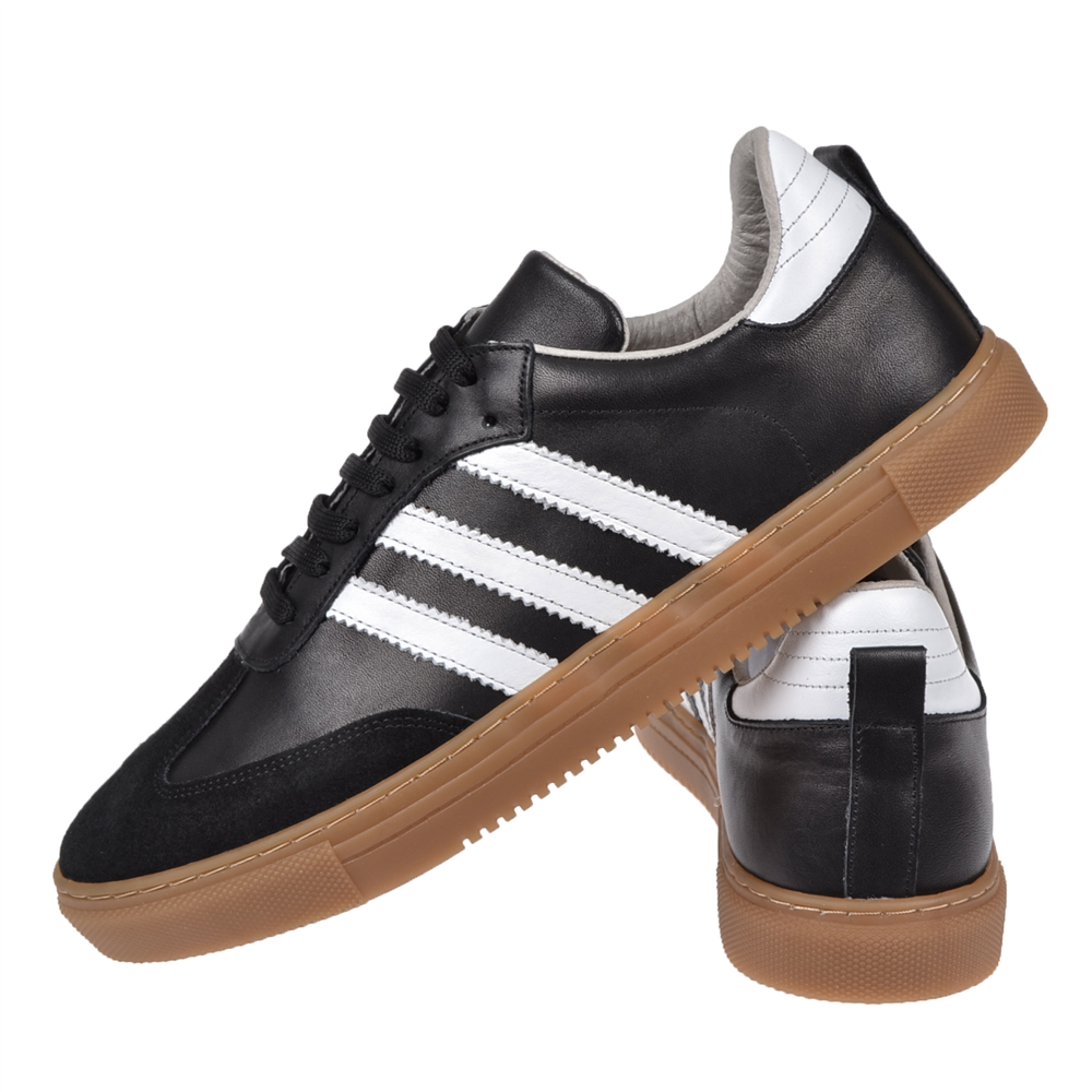 Floor Hakiki Deri Erkek Spor Ayakkabı Sneaker MAK-3030M SİYAH BEYAZ