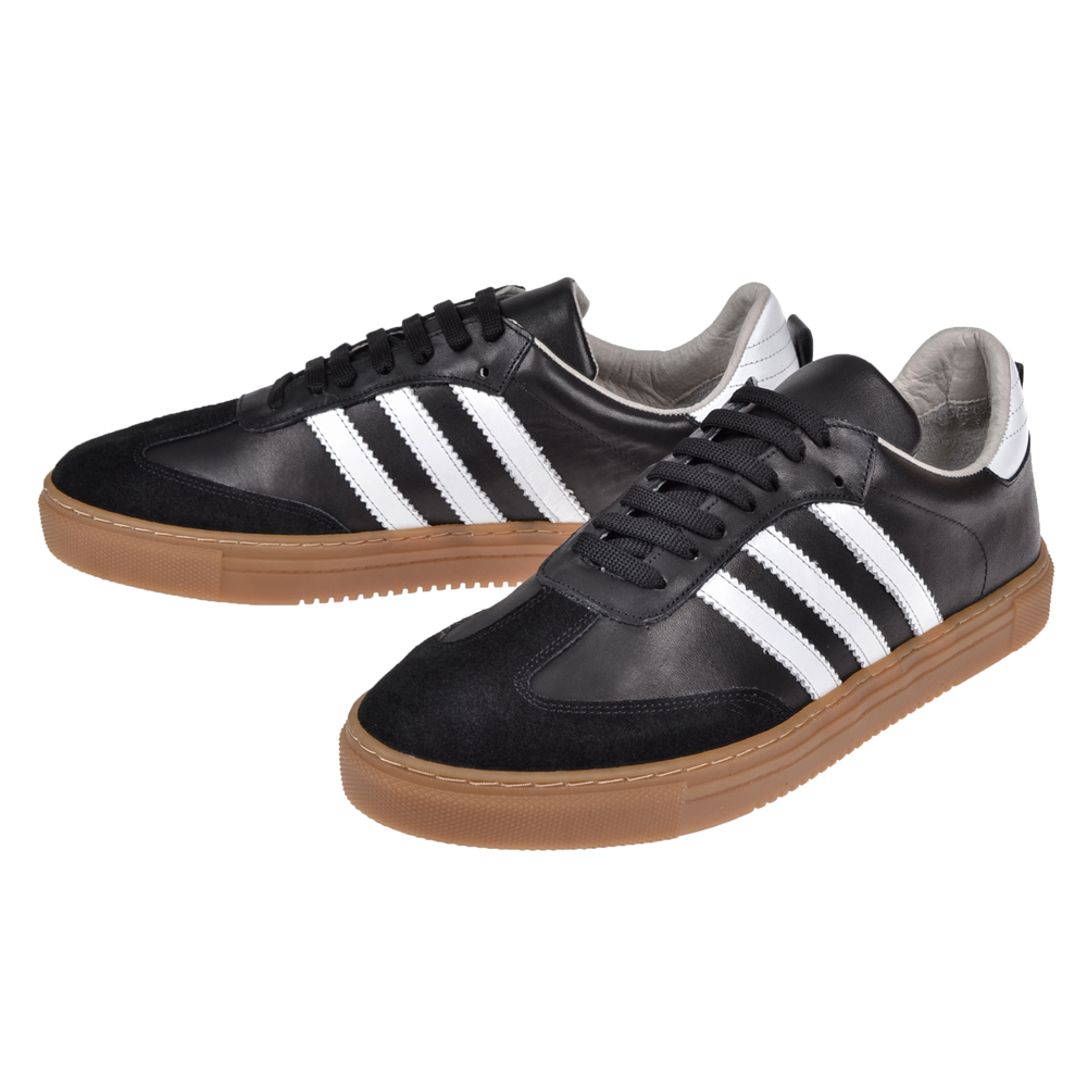 Floor Hakiki Deri Erkek Spor Ayakkabı Sneaker MAK-3030M SİYAH BEYAZ
