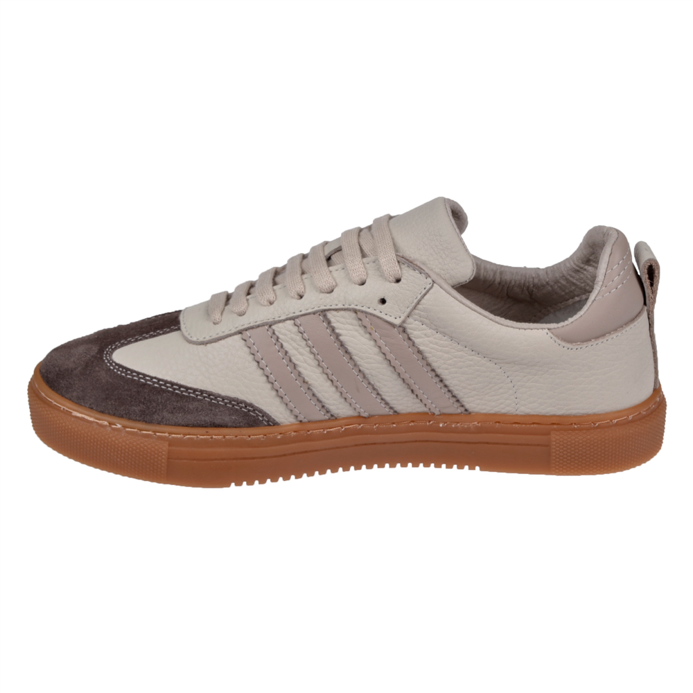 Floor Hakiki Deri Kadın Spor Ayakkabı Sneaker MAK-3020 VİZON