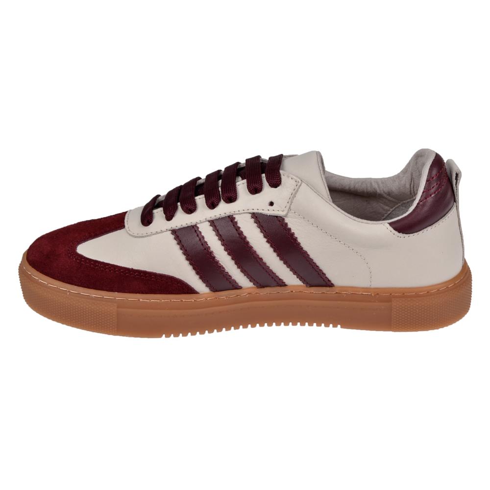 Floor Hakiki Deri Kadın Spor Ayakkabı Sneaker MAK-3020   BORDO