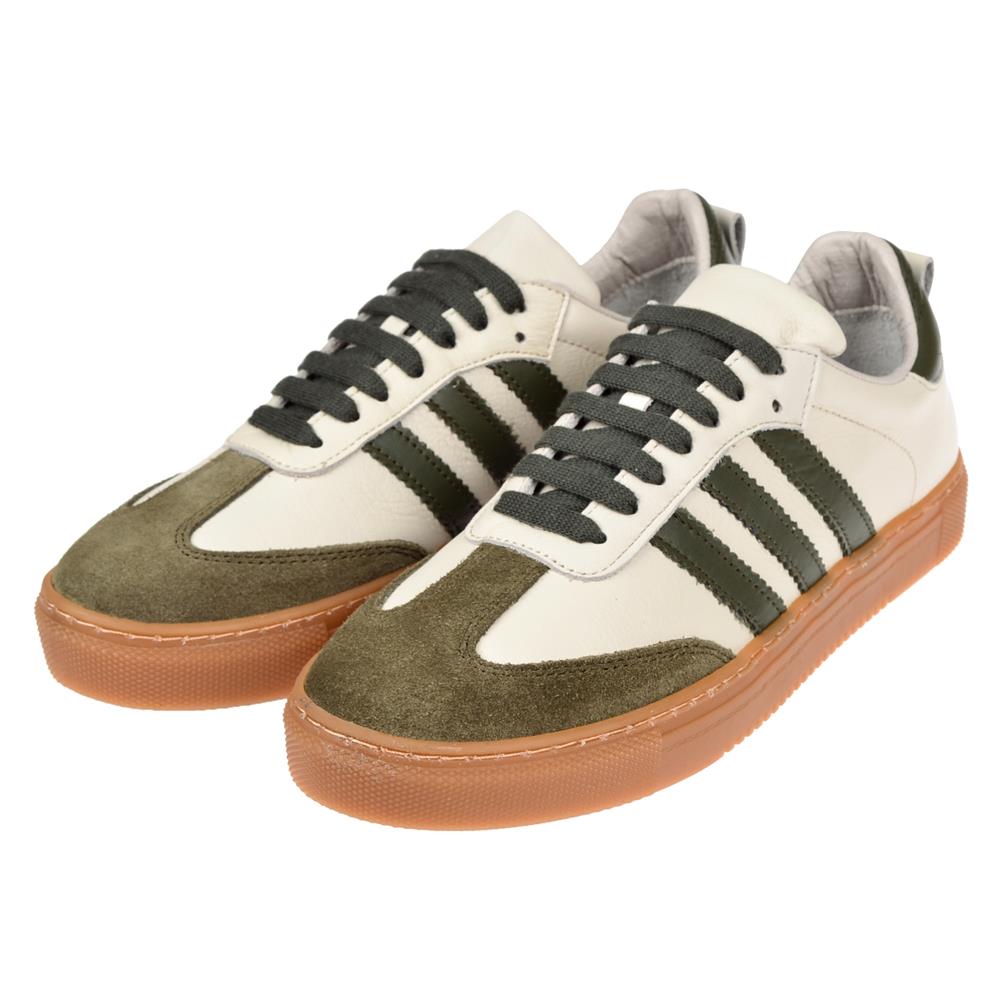 Floor Hakiki Deri Kadın Spor Ayakkabı Sneaker MAK-3020   BEJ HAKİ