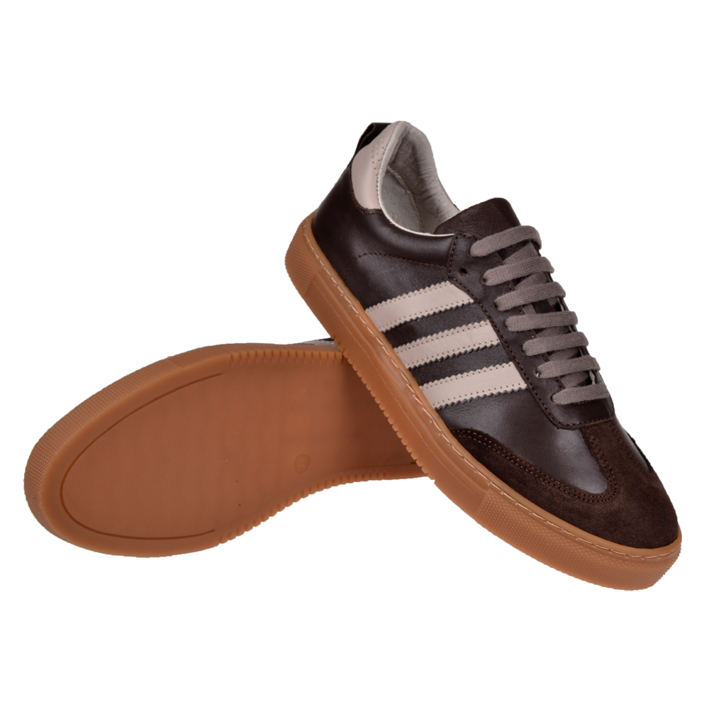 Floor Hakiki Deri Kadın Spor Ayakkabı Sneaker MAK-3020 KAHVE