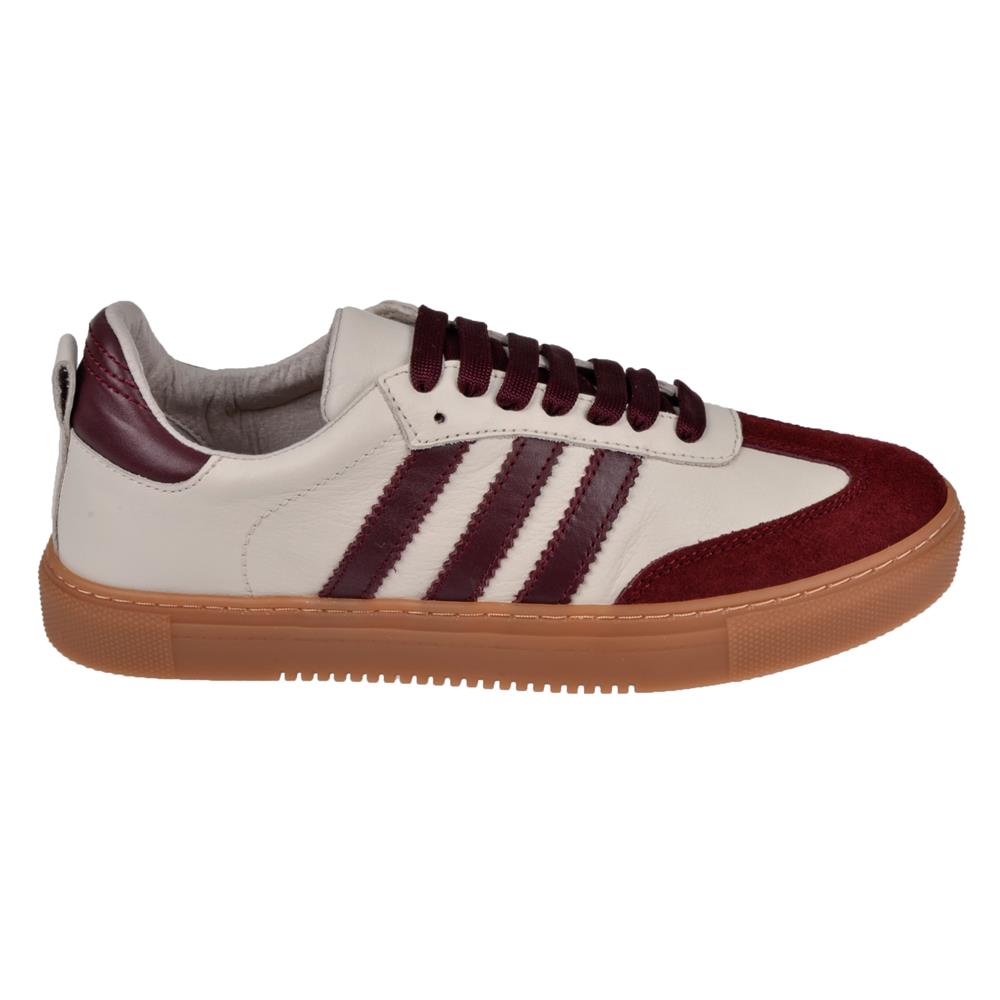 Floor Hakiki Deri Kadın Spor Ayakkabı Sneaker MAK-3020   BORDO