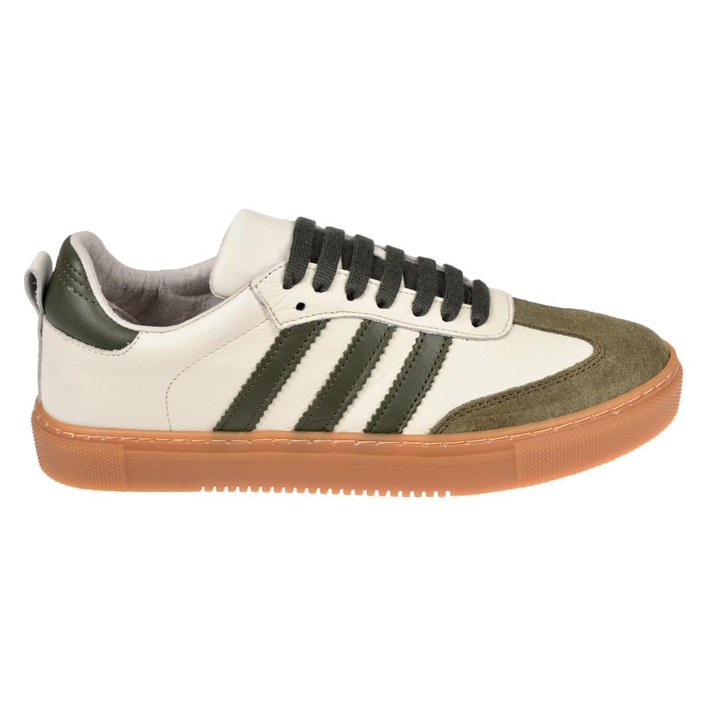 Floor Hakiki Deri Kadın Spor Ayakkabı Sneaker MAK-3020   BEJ HAKİ