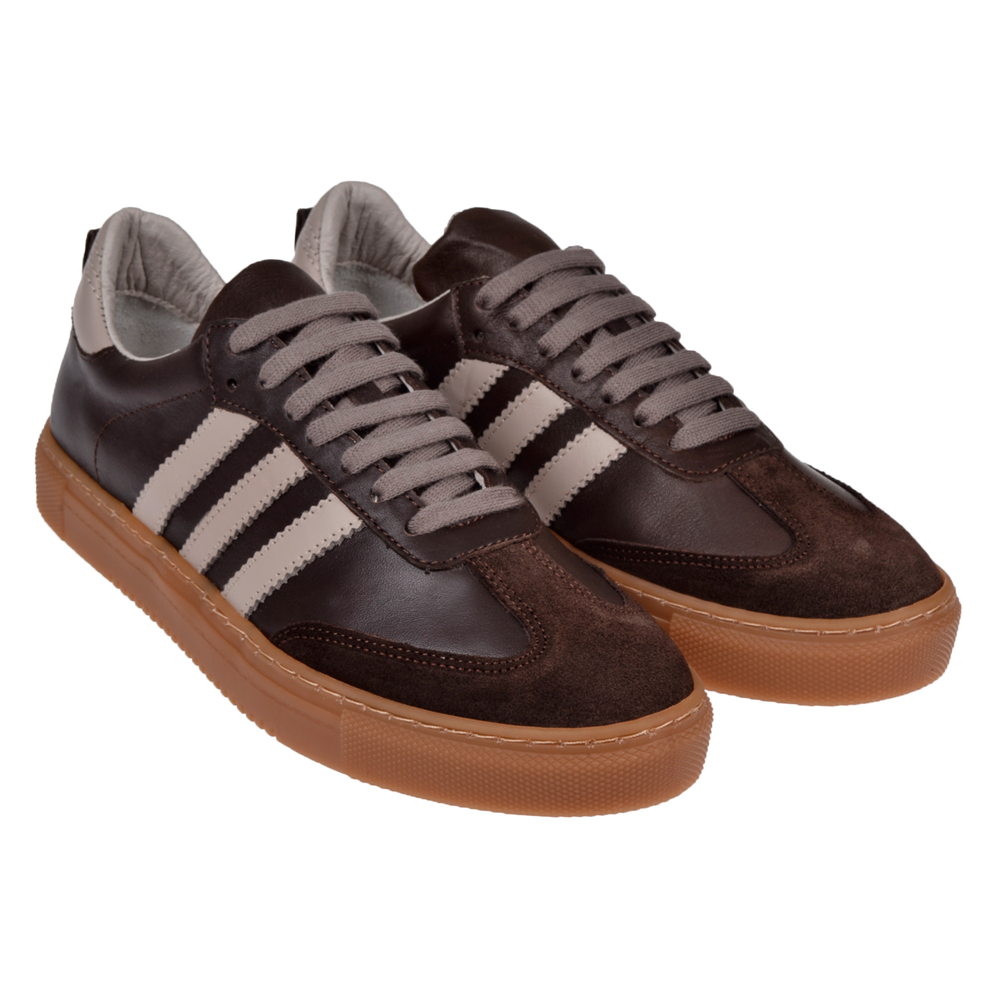 Floor Hakiki Deri Kadın Spor Ayakkabı Sneaker MAK-3020 KAHVE