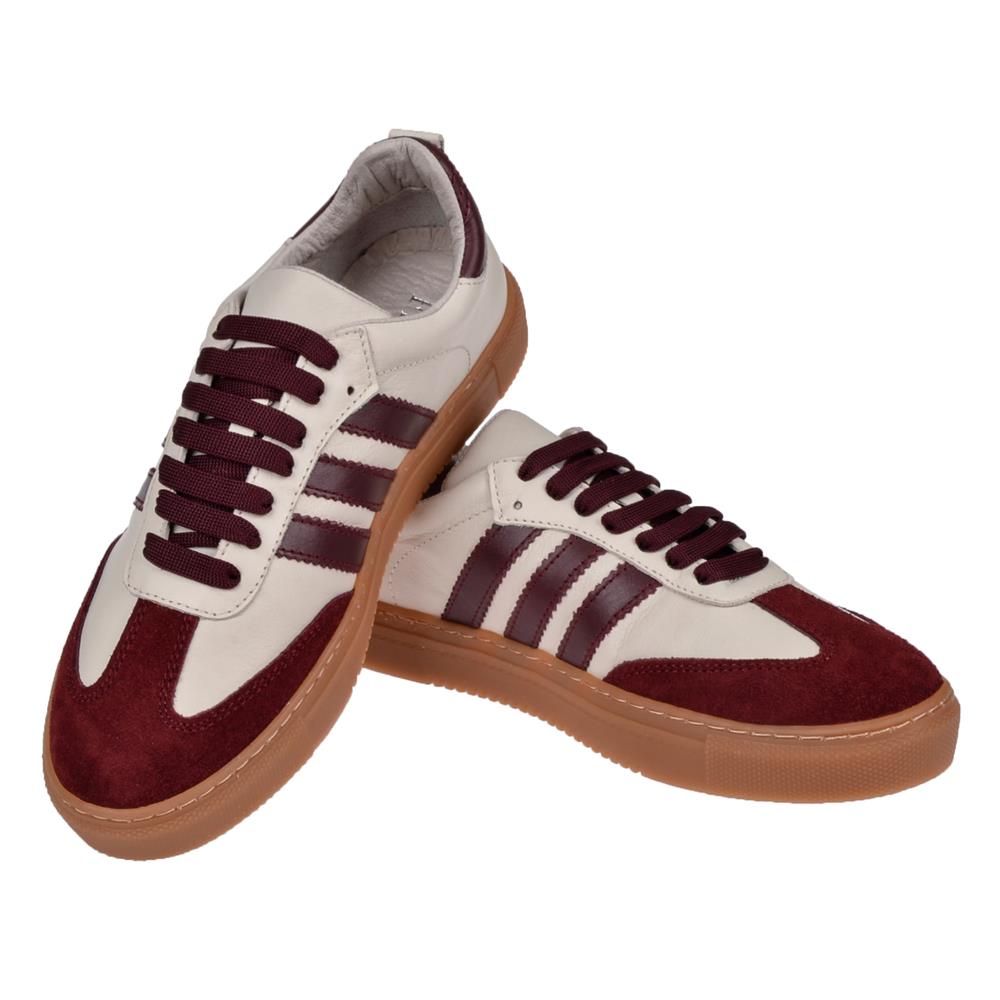 Floor Hakiki Deri Kadın Spor Ayakkabı Sneaker MAK-3020   BORDO