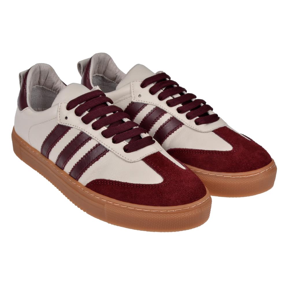 Floor Hakiki Deri Kadın Spor Ayakkabı Sneaker MAK-3020   BORDO