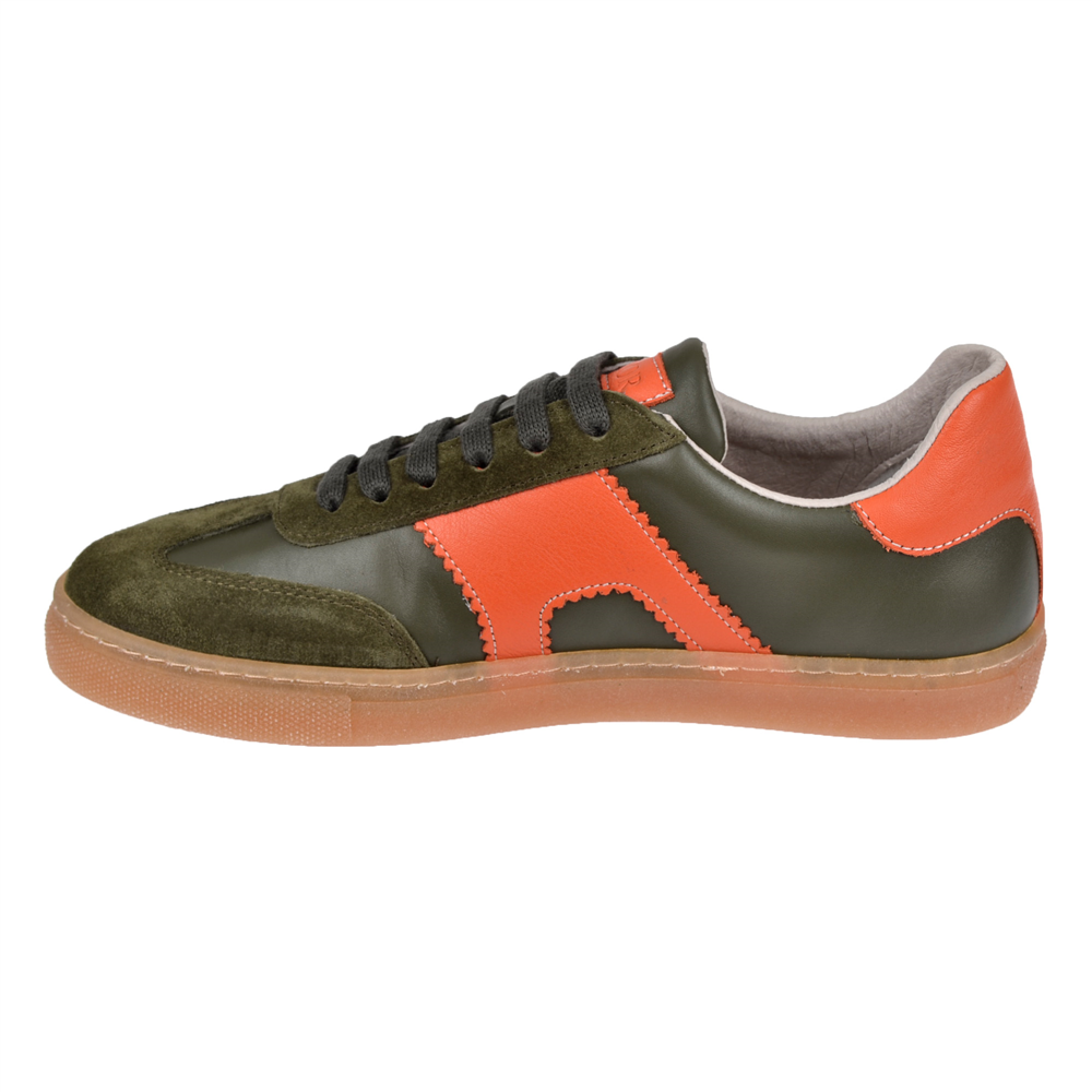 Floor Hakiki Deri Kadın Spor Ayakkabı Sneaker MAK-5120 HAKİ ORANGE