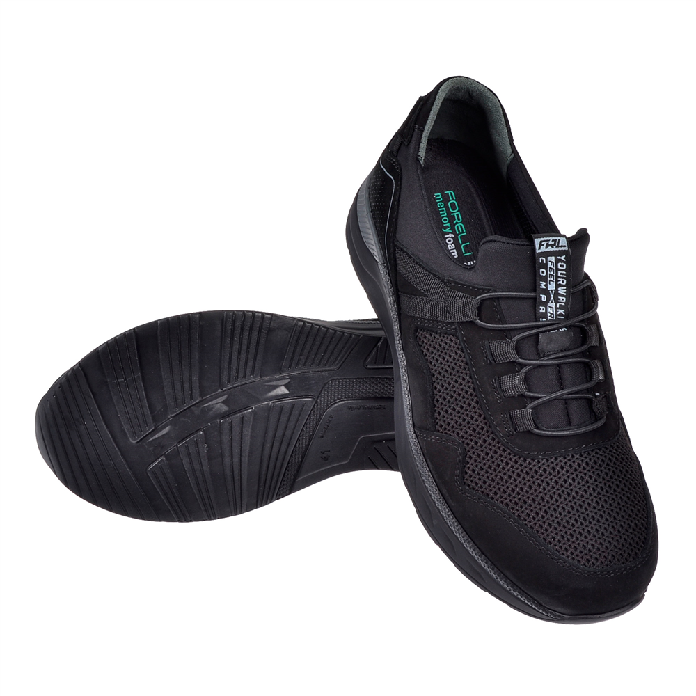 Forelli Comfort Üzeri File Erkek Spor Ayakkabı FOR-CEDRİC SİYAH