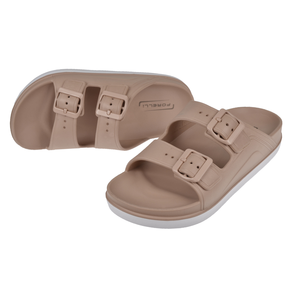 Forelli Eva Çift Bantlı Unisex Terlik FOR-CAPRİ-G   KUM