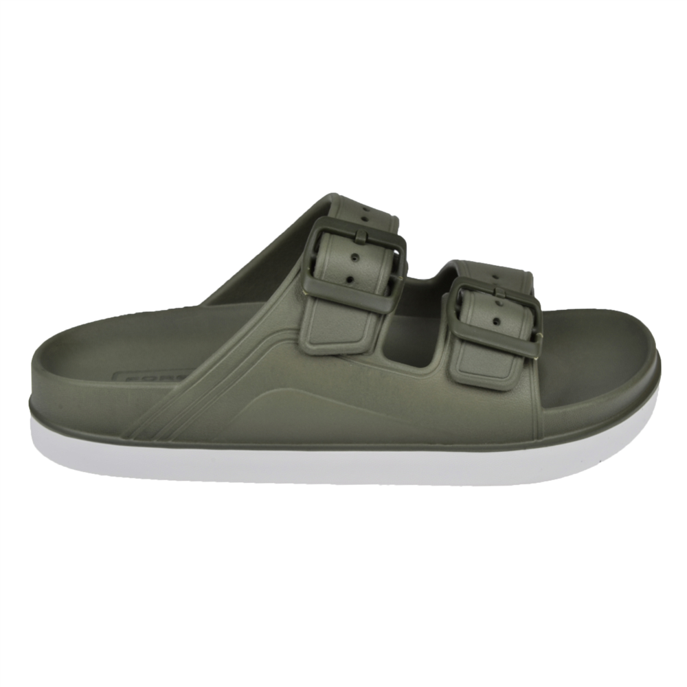 Forelli Eva Çift Bantlı Unisex Terlik FOR-CAPRİ-G   HAKİ