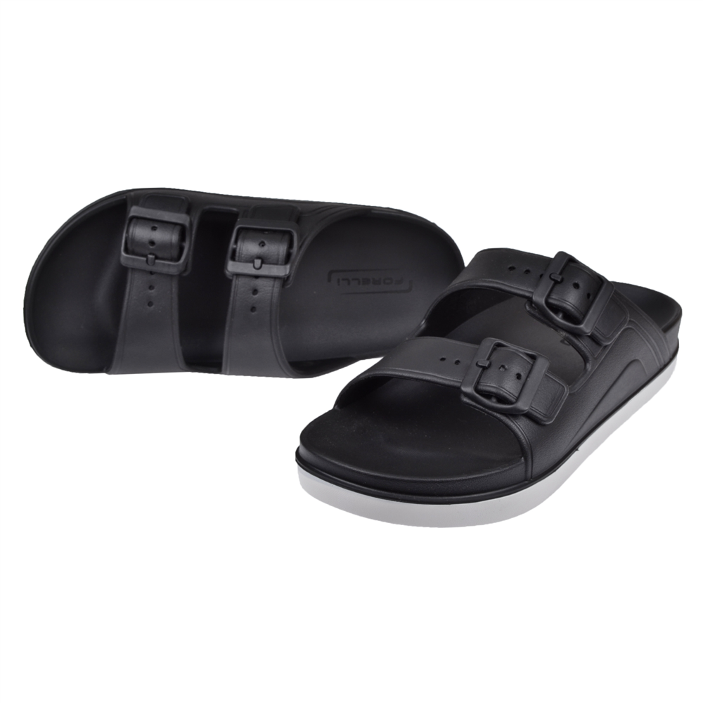 Forelli Eva Çift Bantlı Unisex Terlik FOR-CAPRİ-G   SİYAH