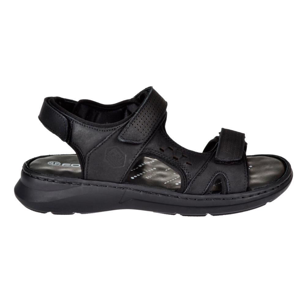 Forelli Hakiki Deri Comfort Cırtlı Erkek Sandalet FOR-40526   SİYAH NUBUK