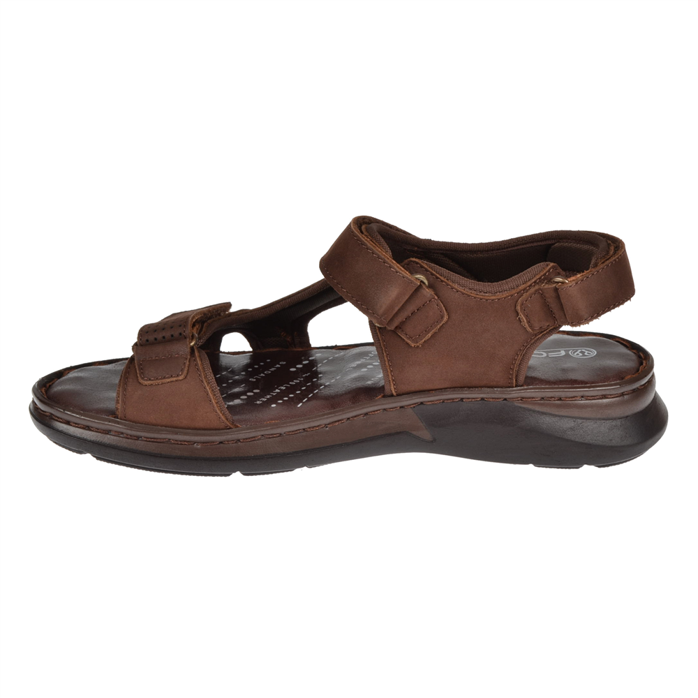 Forelli Hakiki Deri Comfort Cırtlı Erkek Sandalet FOR-40526 KAHVE NUBUK
