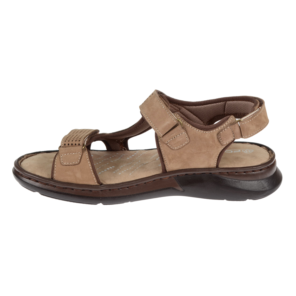 Forelli Hakiki Deri Comfort Cırtlı Erkek Sandalet FOR-40526 KUM NUBUK